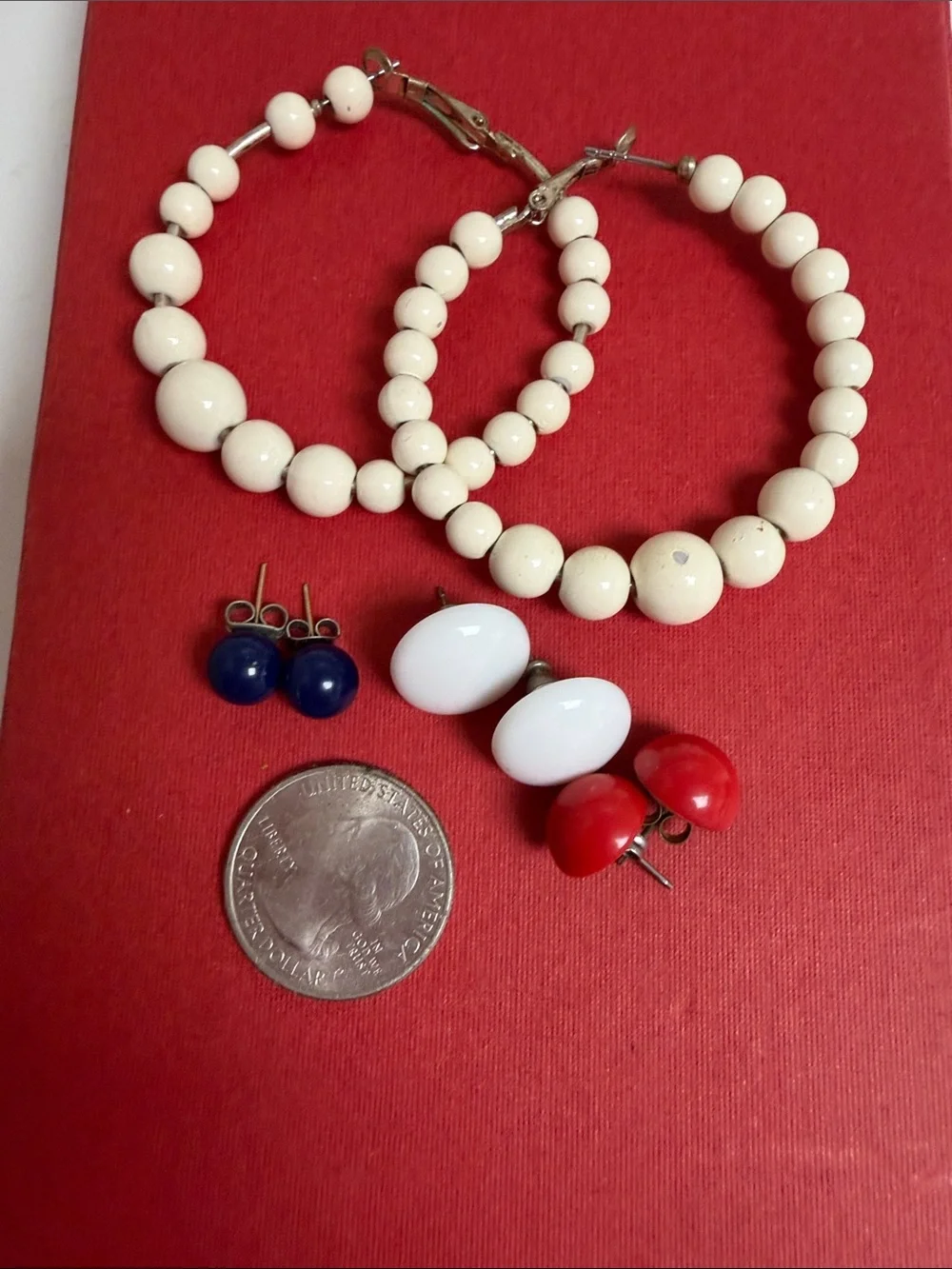 VTG Patriotic Red, White & Blue Earring Bundle
